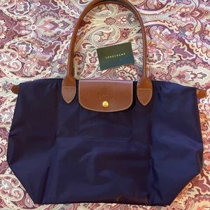 Longchamp Small Le Pliage Nylon Shoulder Tote, Bilberry